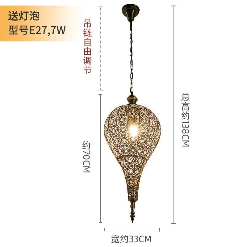 Afralia™ Vintage Iron Art Pendant Lights LED E27 Industrial Thai Hanging Lamps