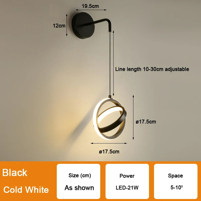 Afralia™ Nordic LED Wall Lamp for Bedroom Living Room Sconce Lighting