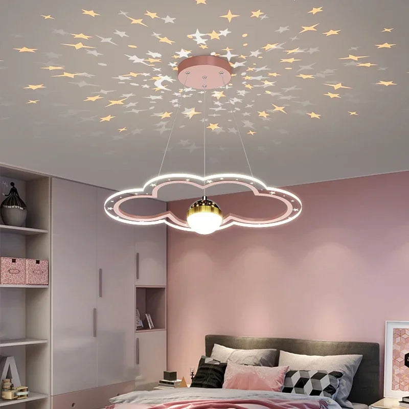 Afralia™ Starry Sky Kids Chandelier Light for Bedroom Study Room Decoration