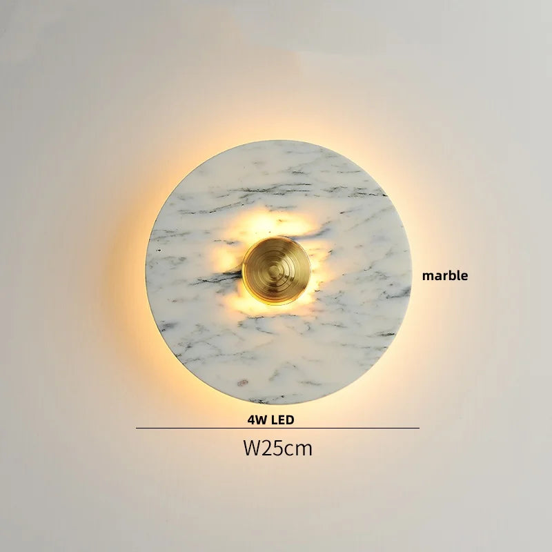 Afralia™ Marble LED Wall Sconce Light: Modern Nordic Home Decor for Living Room Bedroom
