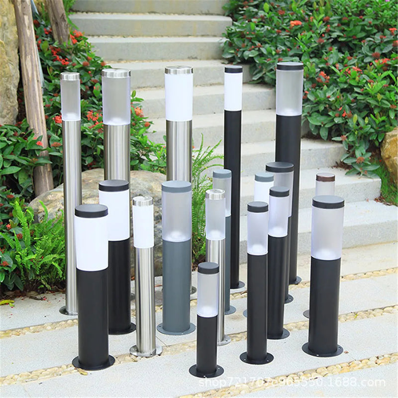 Afralia™ Black Silver Landscape Bollard Path Light for Garden Decoration