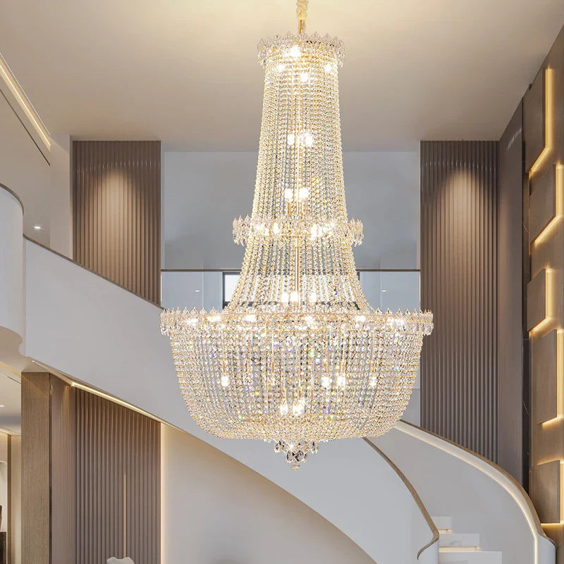 Afralia™ Crystal Duplex Chandelier: New Light Luxury Modern Design for Living Room & Hall