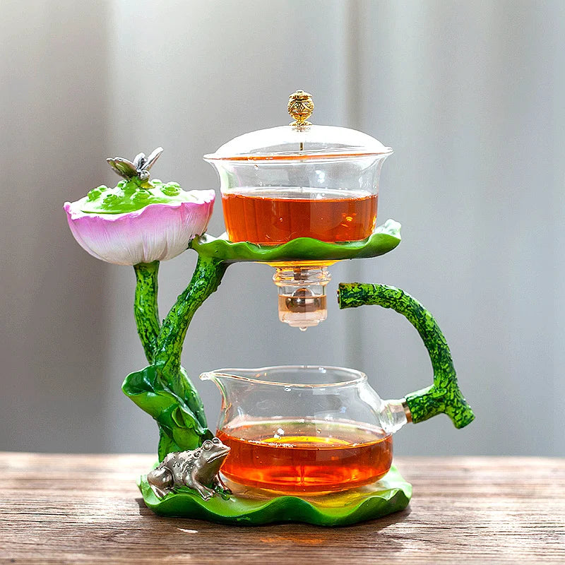 Afralia™ Glass Teapot & Lazy Tea Infuser - Home & Office Tea Set