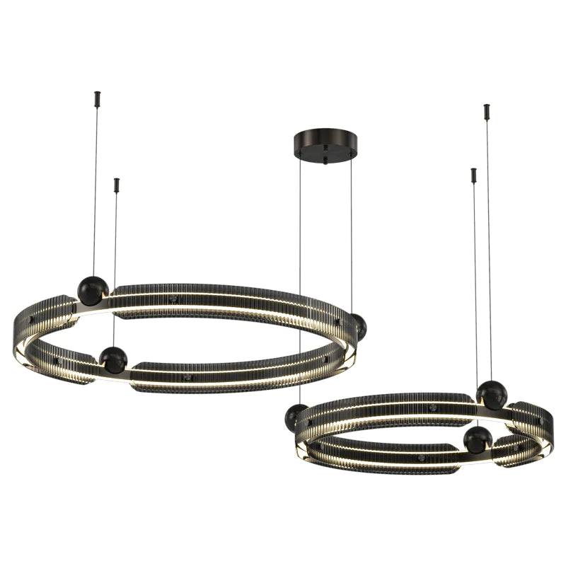 Afralia™ Light Luxury Circle LED Living Room Chandelier