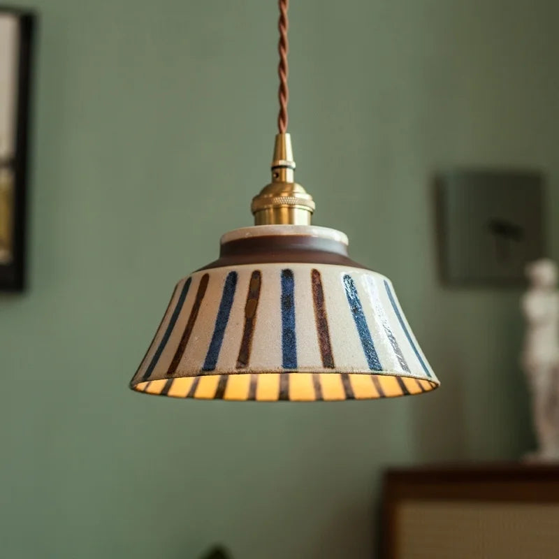 Afralia™ Ceramic LED Pendant Lights: Vintage Style for Restaurant, Bedroom, and Living Room