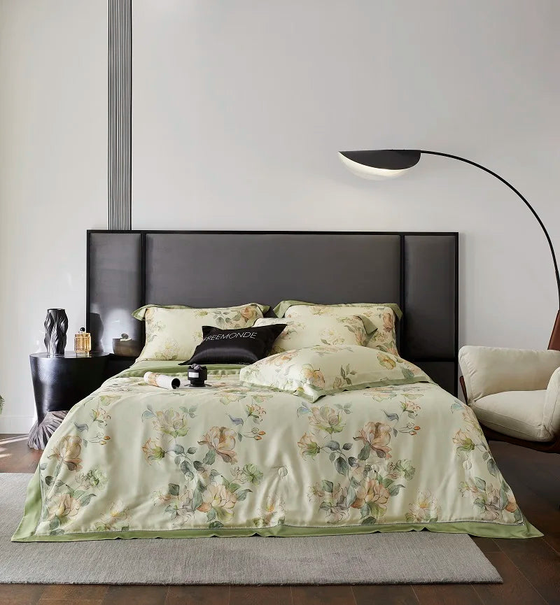 Afralia™ Eucalyptus Fiber Flowers Summer Quilt Set: Silky, Cool Comfort for Bedtime Bliss