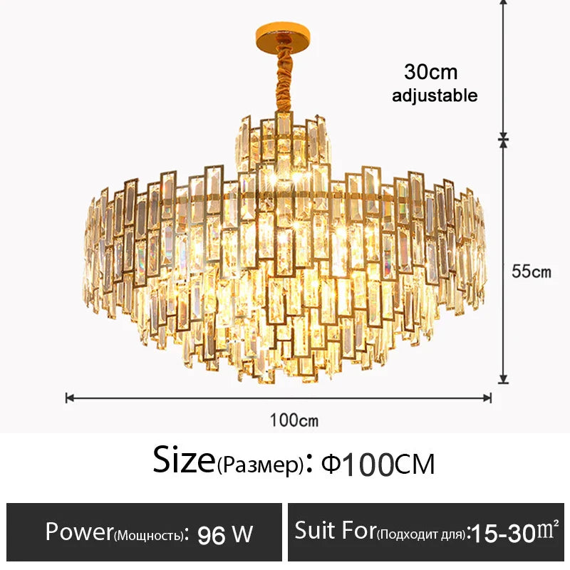 Afralia™ Crystal LED Round Ceiling Pendant Light for Luxury Dining Living Room