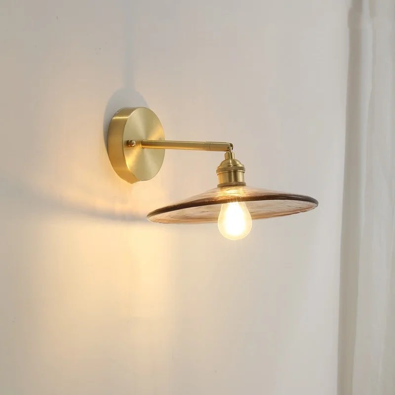 Afralia™ Nordic Glass Copper Wall Lights for Bedroom Living Room Home Decor