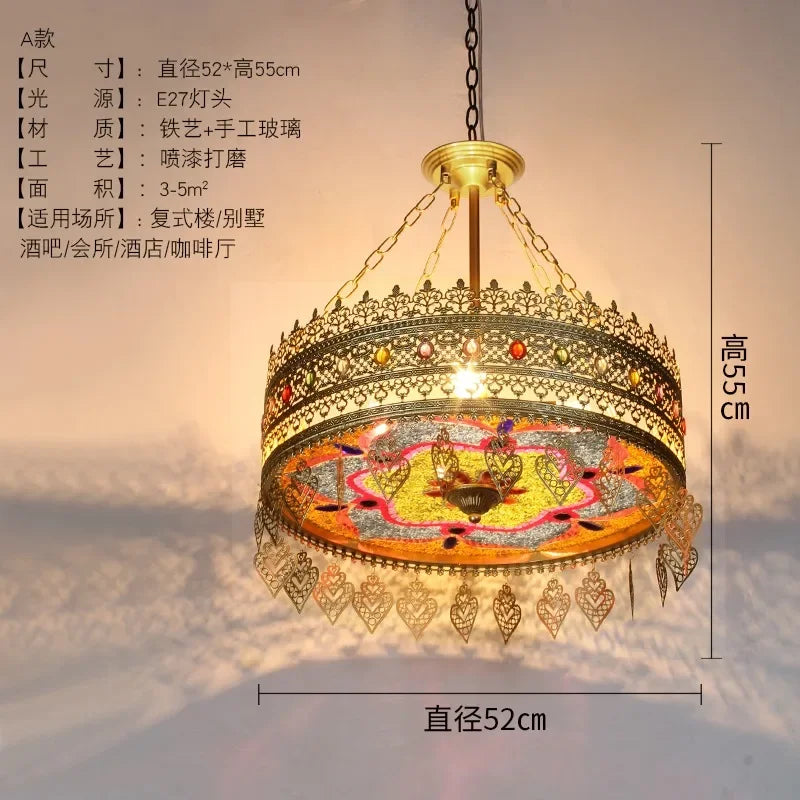 Afralia™ Bohemian Exotic Stained Glass Pendant Lights for Home Decor and Hospitality