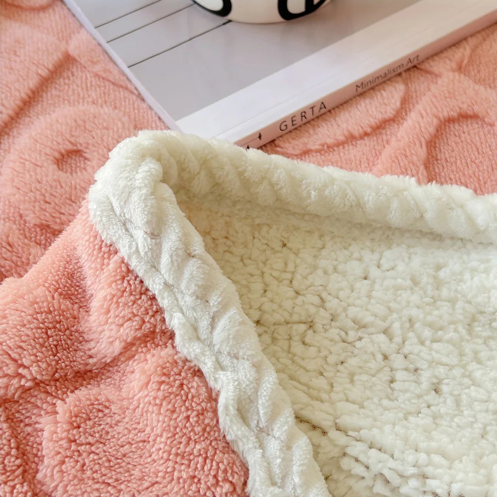 Afralia™ Plaid Jacquard Lamb Fleece Blanket: Soft & Cozy Single Size for All Seasons