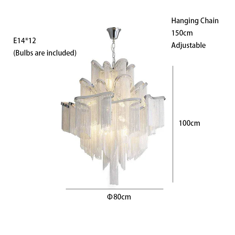 Afralia™ Luxury Tassels Ceiling Chandelier Dimmable Lights for Bedroom Decoration