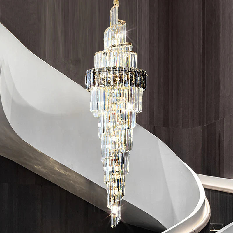 Afralia™ Spiral Staircase Chandelier: Luxury Postmodern Loft Light for Hotel, Villa, KTV