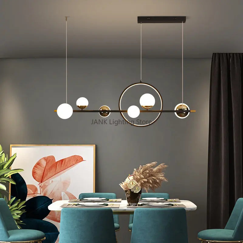 Afralia™ LED Long Strip Pendant Light: Nordic Minimalist Design for Living Room, Restaurant, Bar