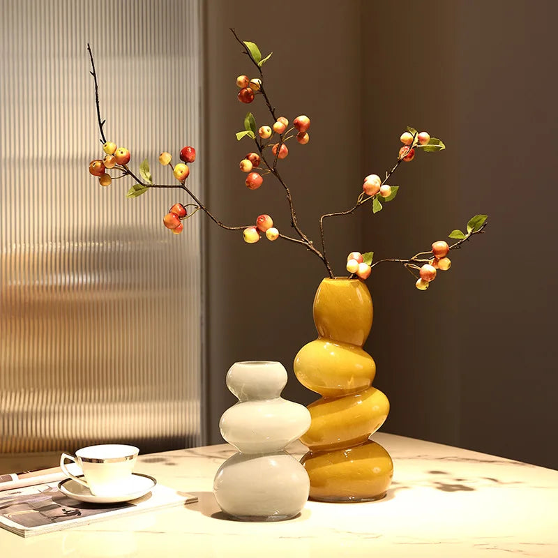 Afralia™ Geometric Glass Vase Stackable Terrarium Home Decor Flower Arrangement Holder