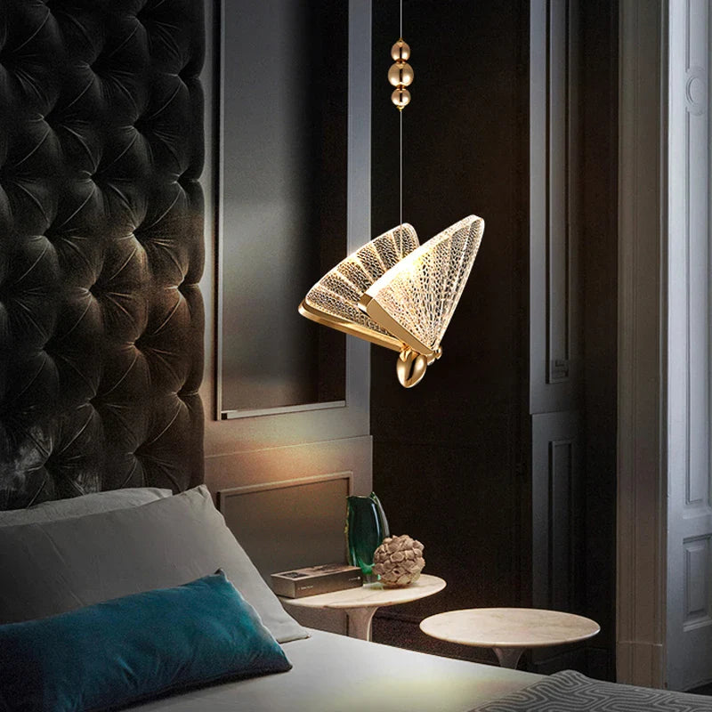 Afralia™ Butterfly LED Pendant Lights: Stylish Interior Chandelier for Bedroom and Dining Room