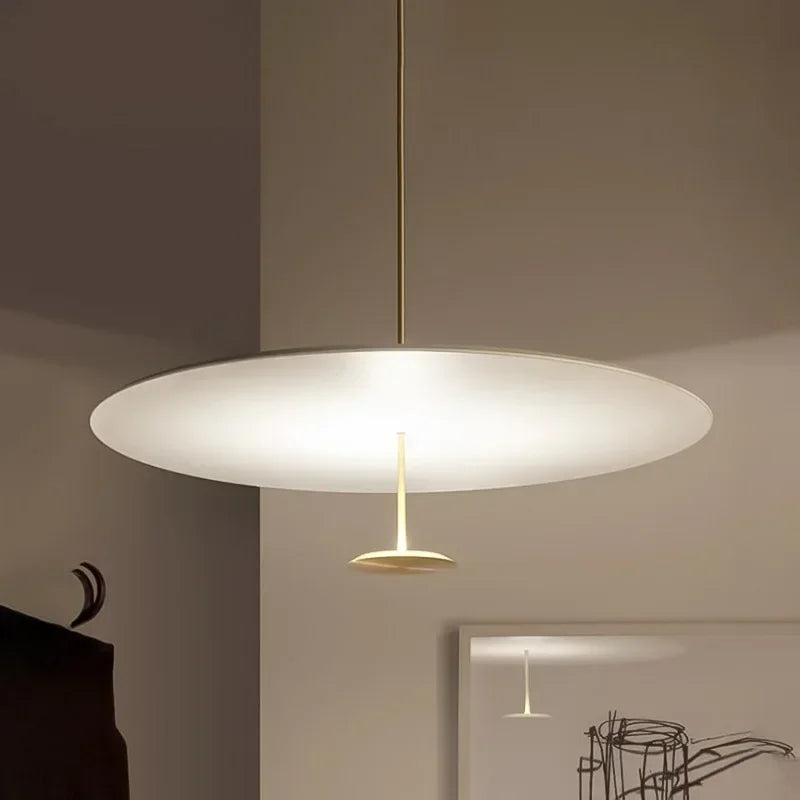Afralia™ Gold Black Pendant Light for Living Room, Elegant Minimalist Ring Suspension Lamp
