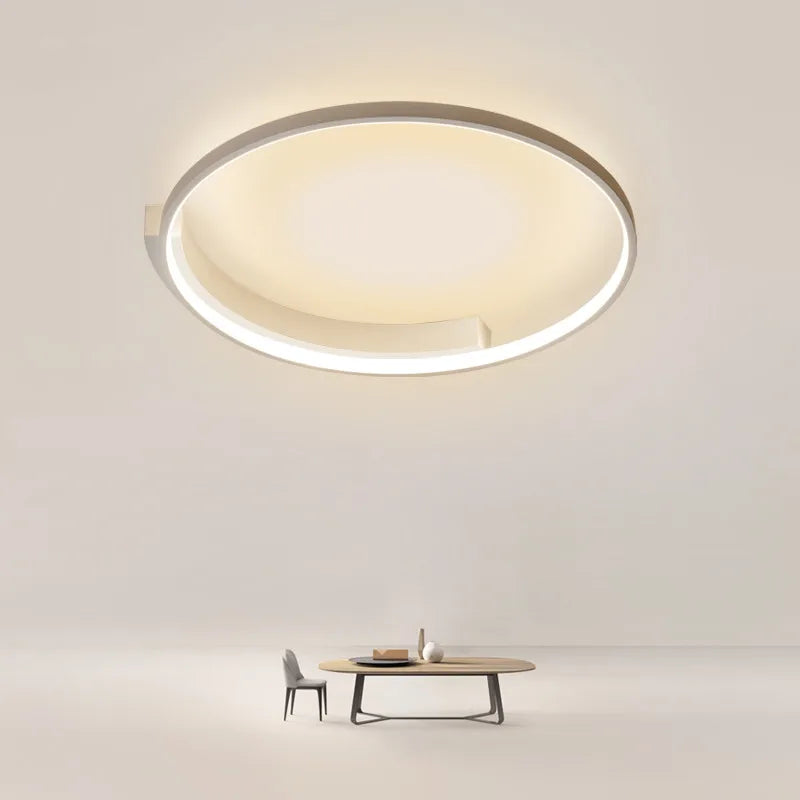 Afralia™ Modern Round LED Ceiling Light for Living Room Bedroom Dining Nordic Design