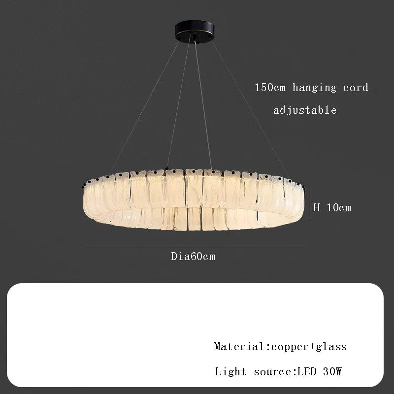Afralia™ Cloudy Smokey Glass Pendant Lights with LED, Round Metal Ceiling Lamps for Luxe Home Decor