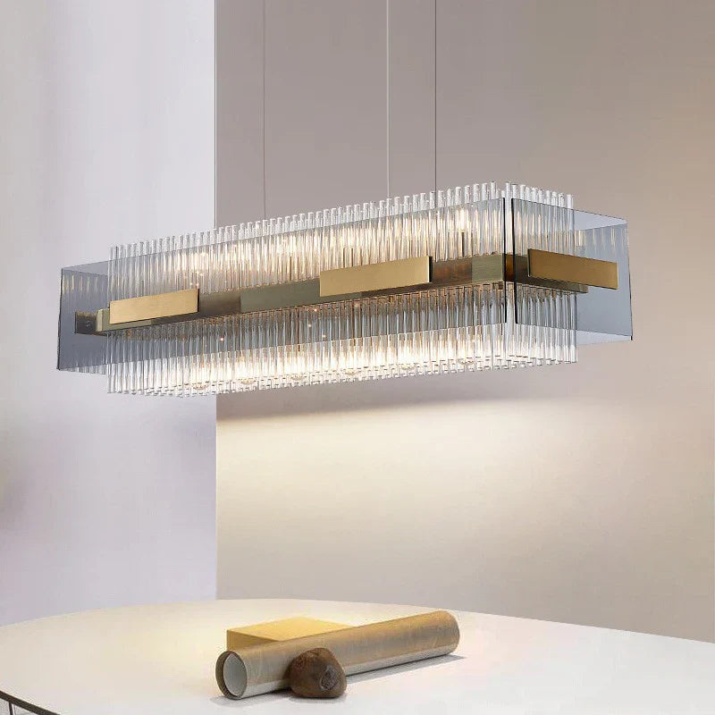 Afralia™ Glass Chandelier: Stylish Table Lamp for Dining and Living Room