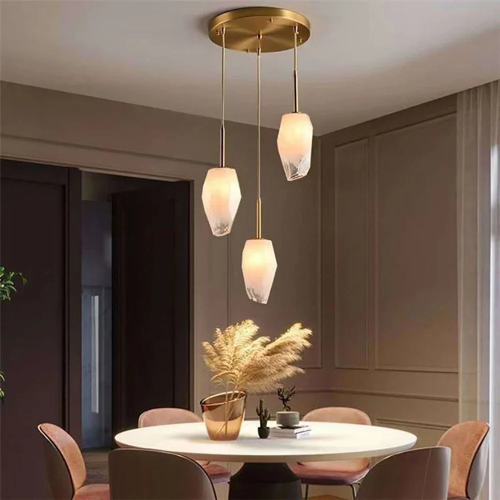 Afralia™ Luxury Glass Pendant Lights for Dining Table - LED Nordic Style Lighting