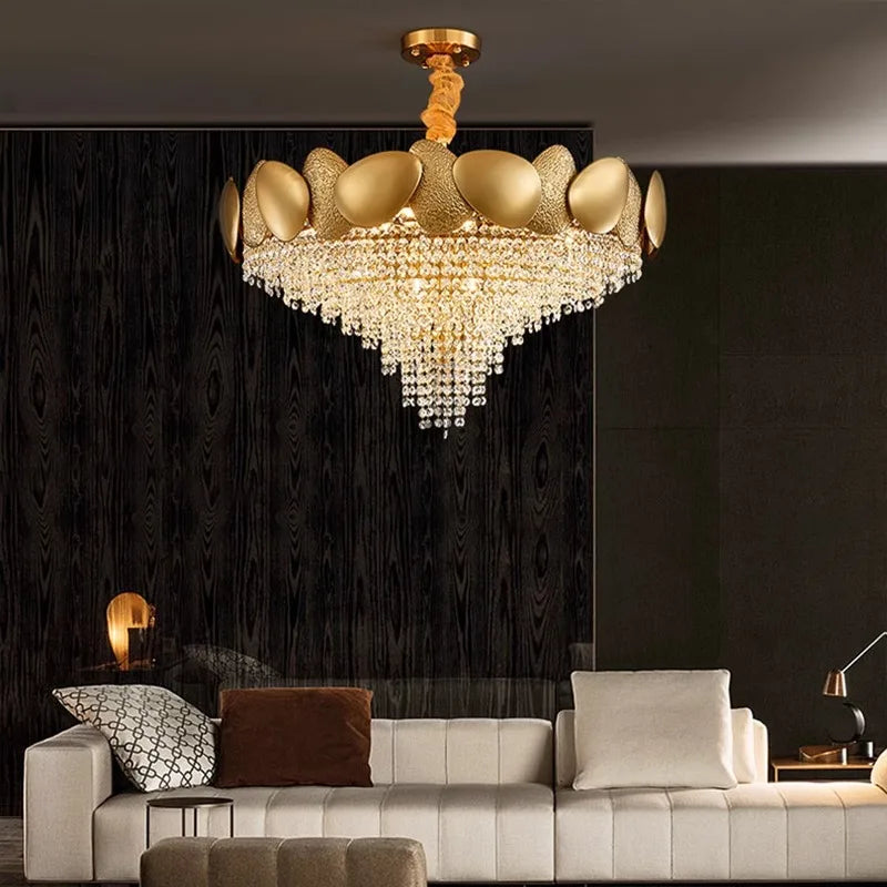Afralia™ Crystal Chandelier: Modern Round Headlight for Livingroom and Master Bedroom