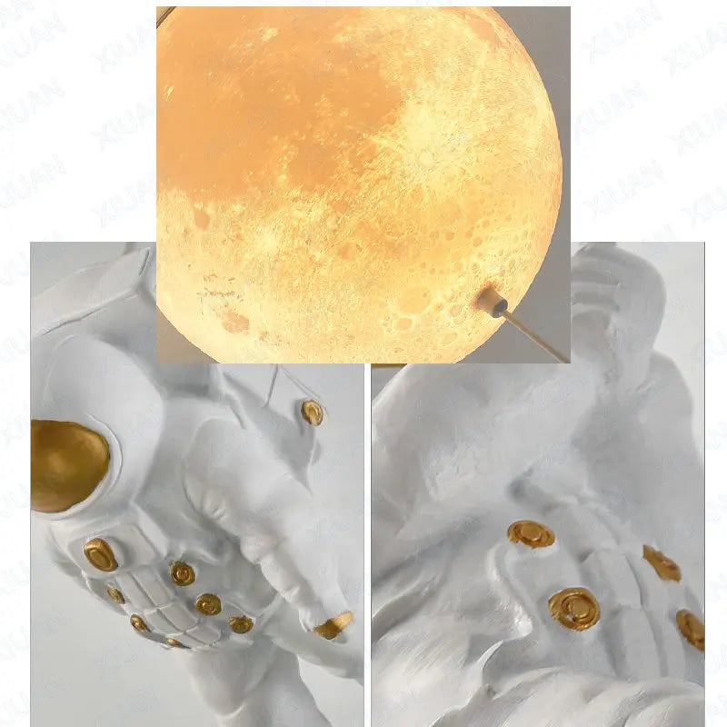 Afralia™ Astronaut Globe Ceiling Light for Kids Room - 18cm/20cm/25cm