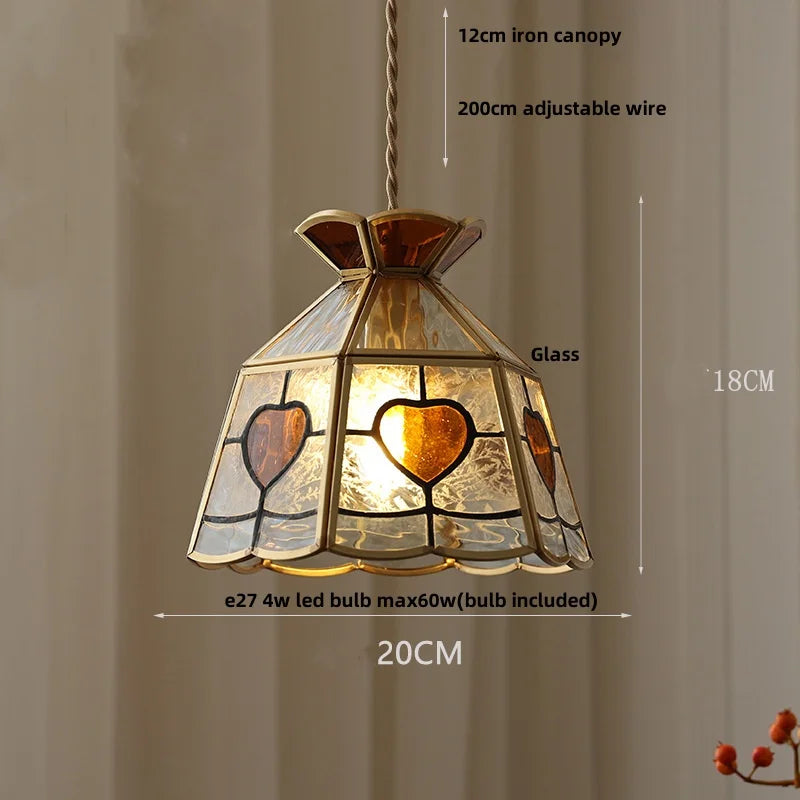 Afralia™ Tiffany Style Glass LED Pendant Lights for Dining Kitchen Restaurant Hallway