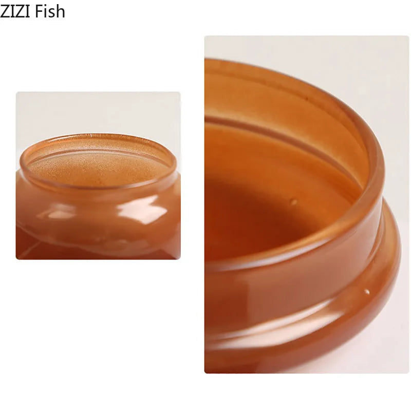 Afralia™ Glass Storage Jar with Lid Ring Jewelry Box Candy Pot Aroma Can