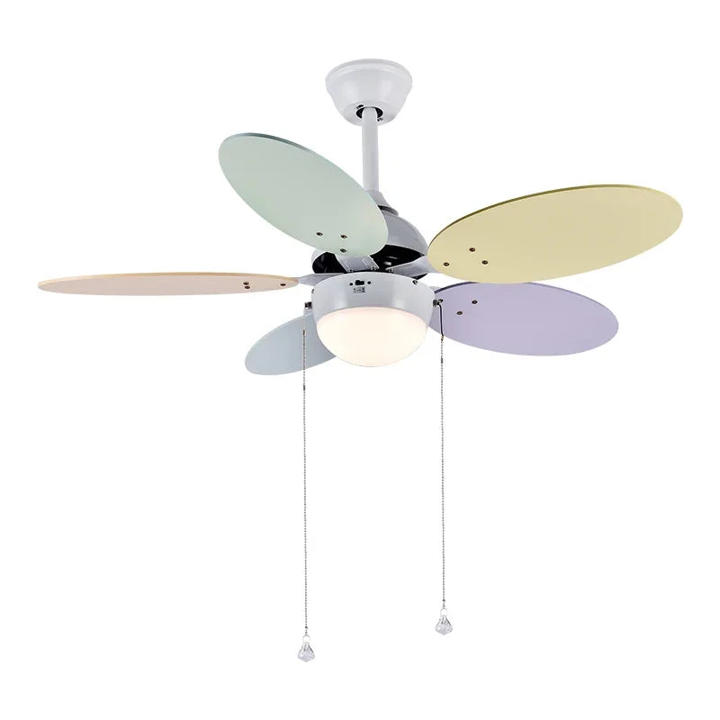 Afralia™ Nordic Kids Ceiling Fan with Light - Flush Mount Ventilateur Plafond