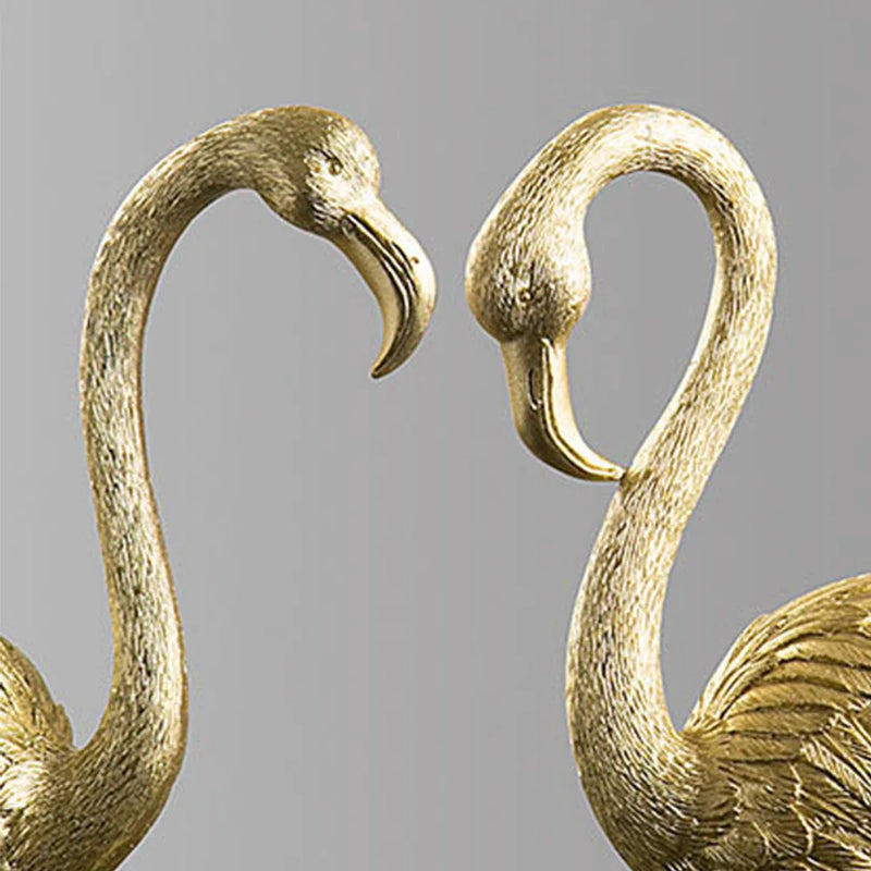 Afralia™ Golden Flamingo Resin Figurines: Luxury Animal Decor for Home & Office