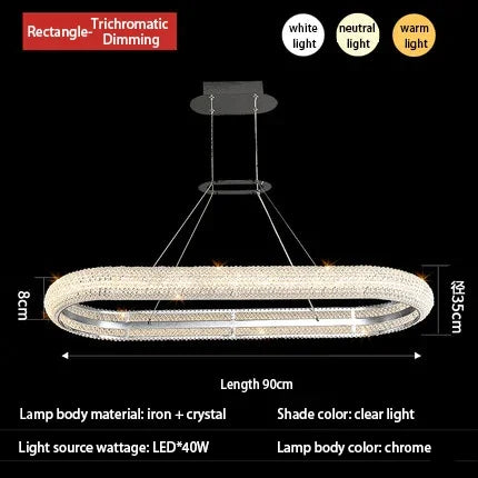 Afralia™ Elegant Chrome Crystal Chandelier for Dining Room Living Room Bedroom Hallway