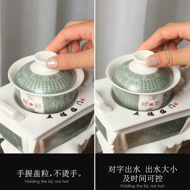Afralia™ Premium Automatic Kung Fu Tea Set: Home & Office Teaware Gift Box