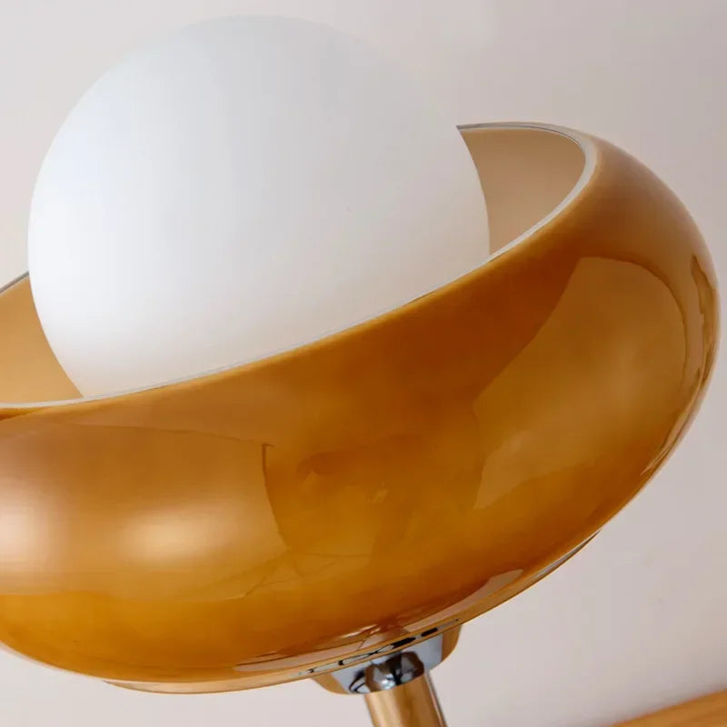 Afralia™ Retro Orange Glass Table Lamp with Egg Tart Lampshade