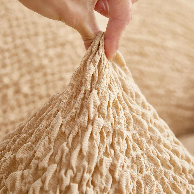 Afralia™ Wrinkled Sofa Cover Slipcovers Solid Color Sofa Protector for Chair, Loveseat, & Sofa