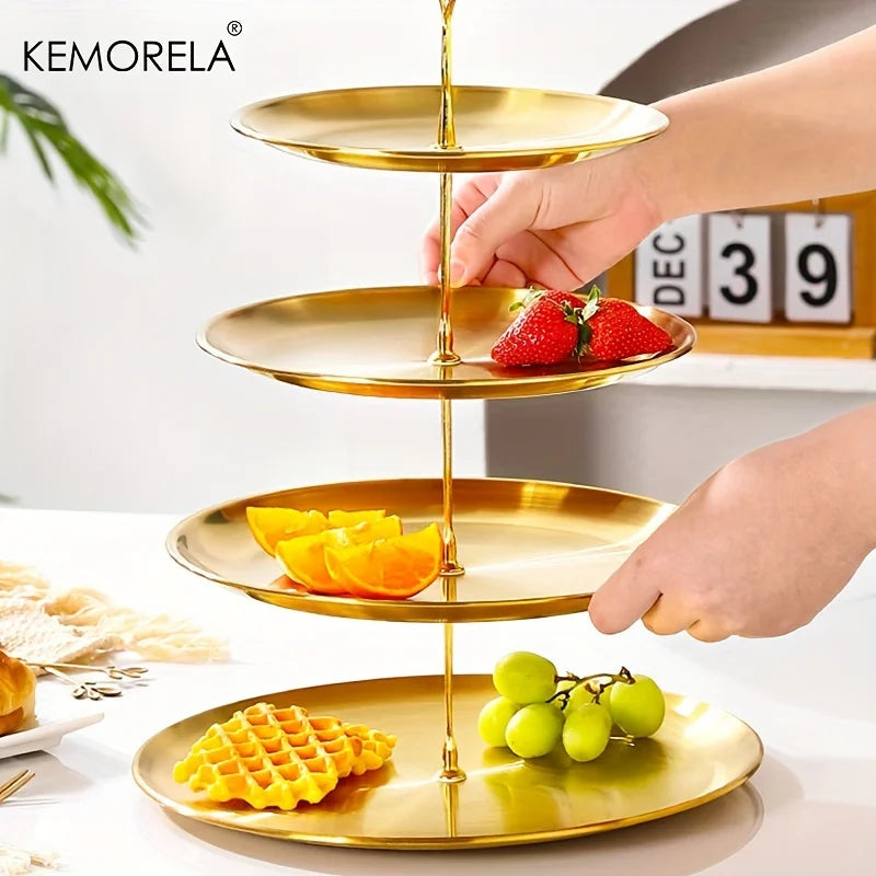 Afralia™ Stainless Steel Cake Stand Fruit Tray - 2/3 Layer