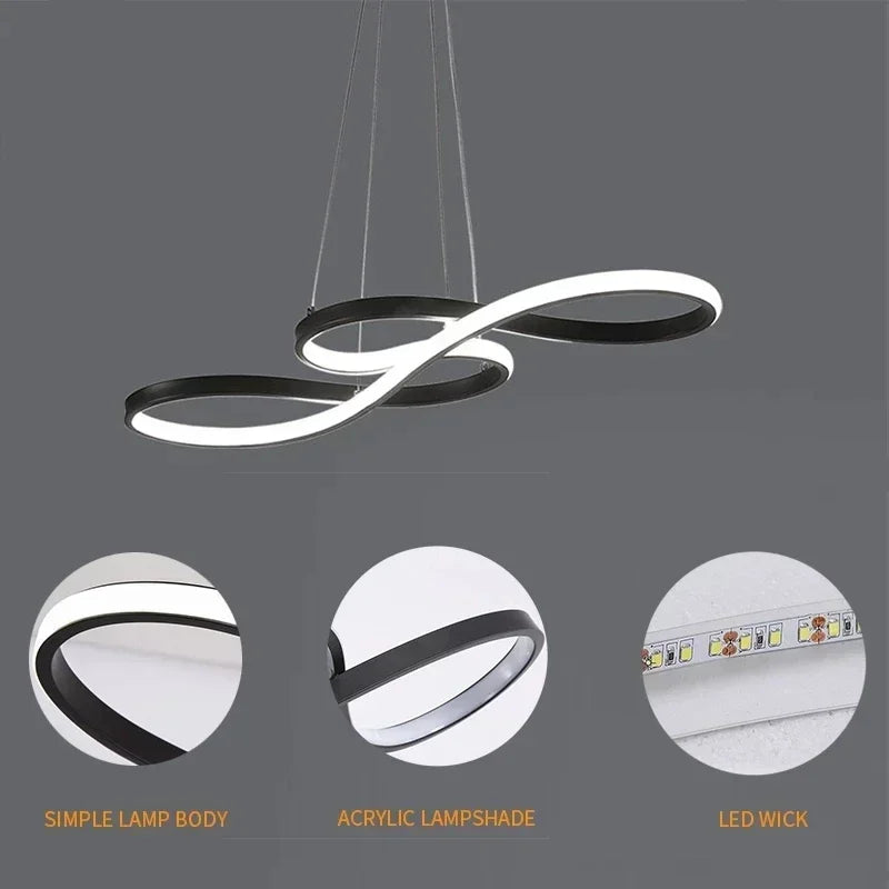Afralia™ Music Shape LED Pendant Light for Home Decor