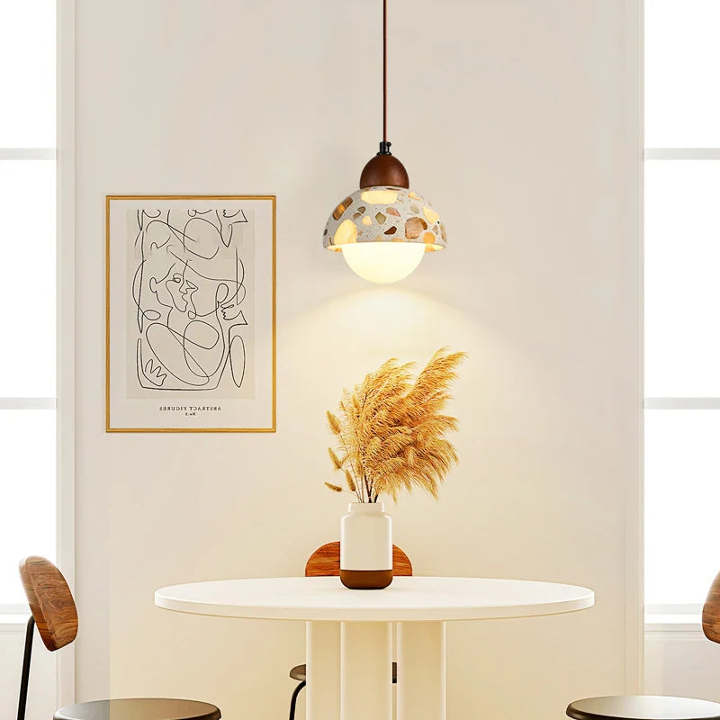 Afralia™ Terrazzo LED Pendant Light - Modern Nordic Home Decor for Bedroom and Living Room