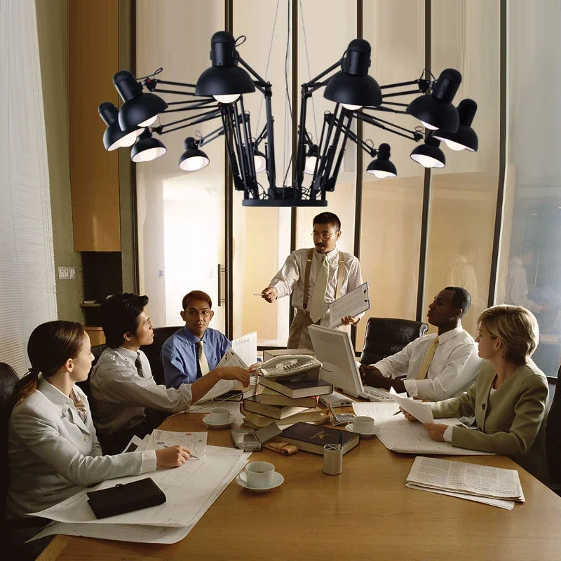 Afralia™ Spider Chandelier Industrial Metal Hanging Lamp Pendant Lights Suspension Luminaire