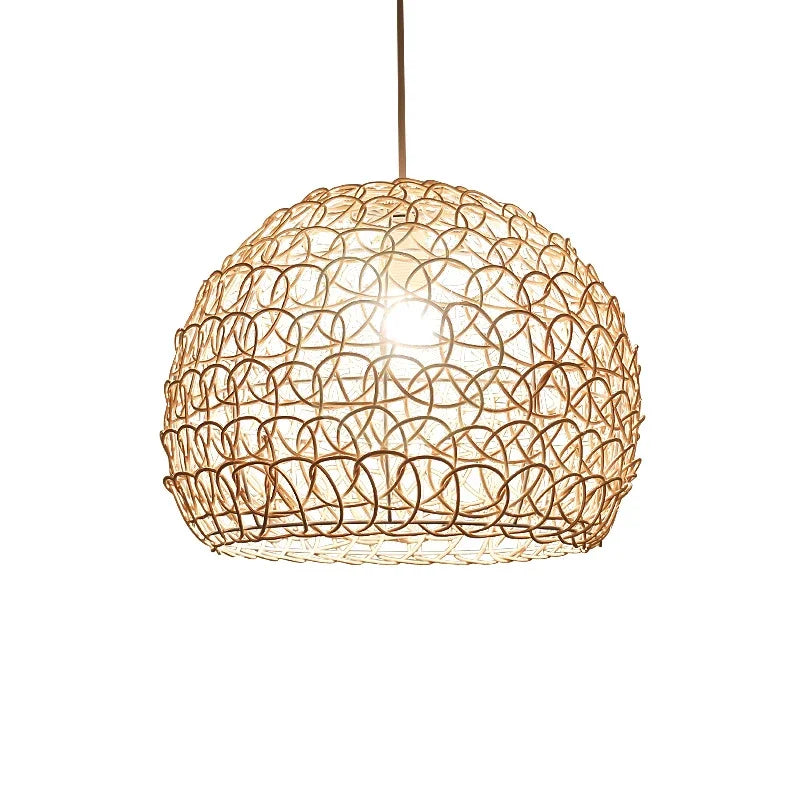 Nordic Rattan Bamboo Pendant Lights | Idyllic Chandelier by Afralia™