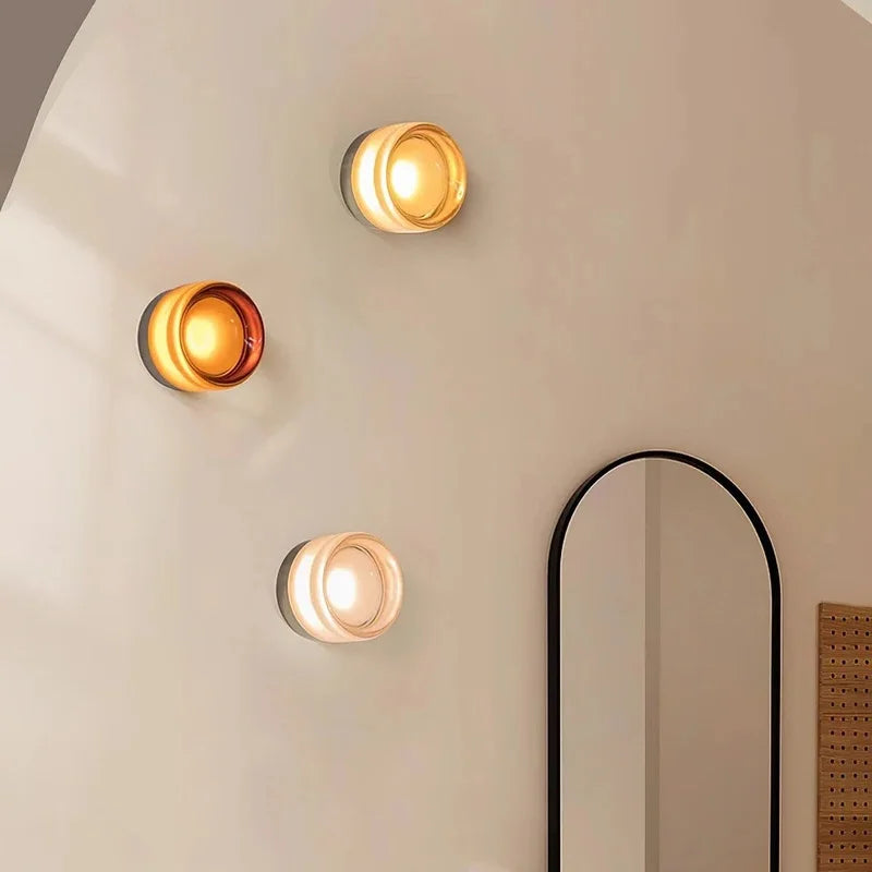 Afralia™ Moon Lamp LED Wall Lights Glass Aluminum Modern Miroir Mural
