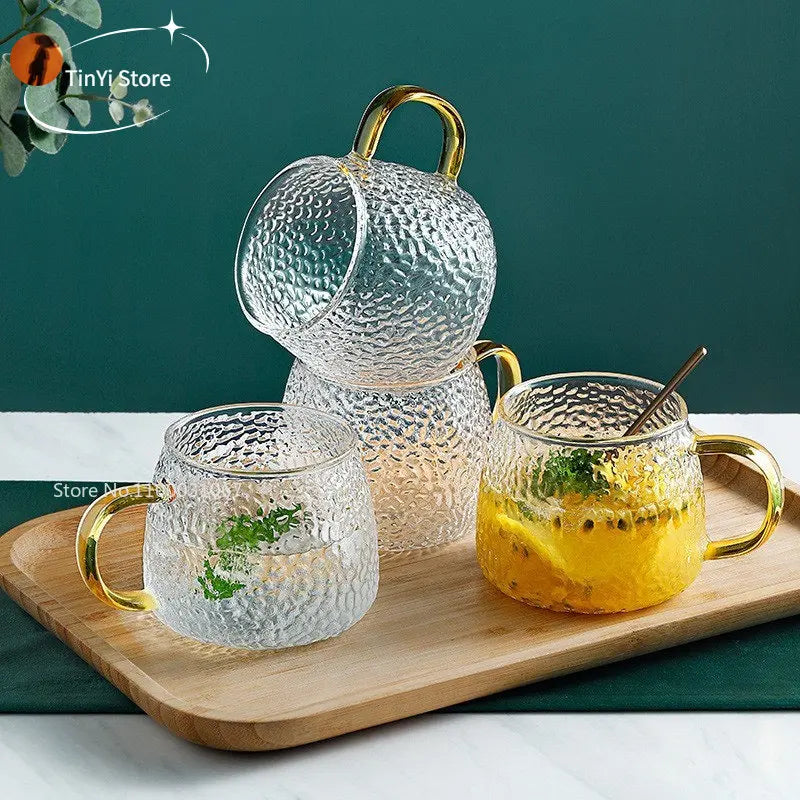 Afralia™ Borosilicate Glass Water Cup with Handle - Heat Insulation Lemon Tea & Juice Cup