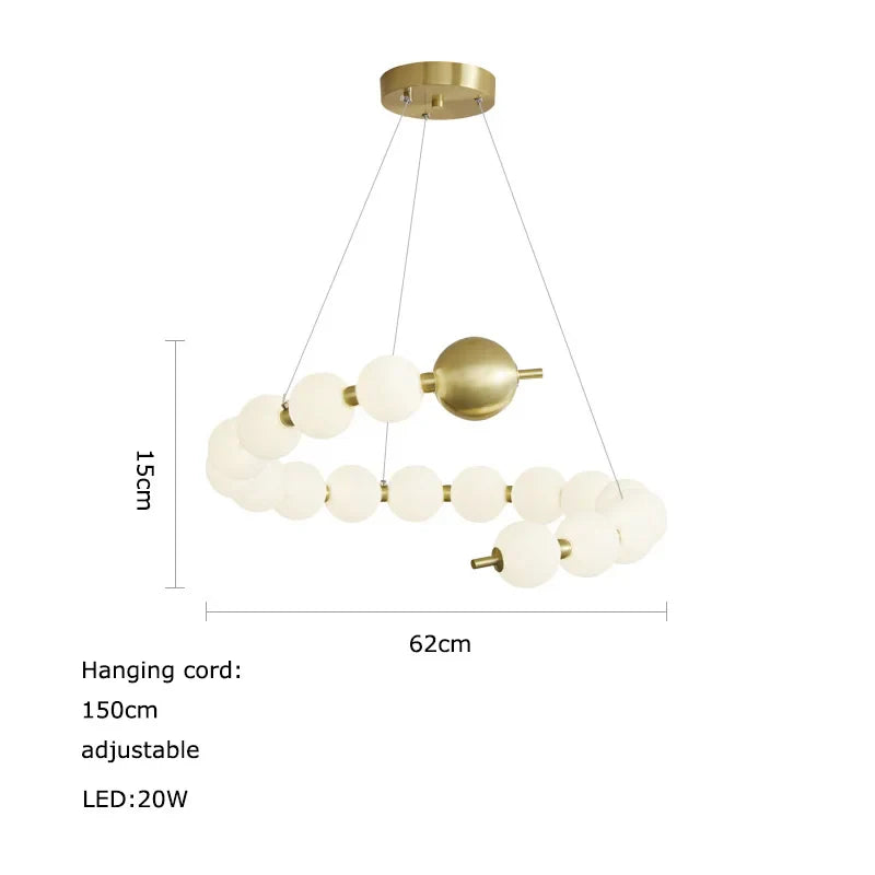 Afralia™ Love Gold Chrome Chandelier LED Suspension Lighting for Dinning Room