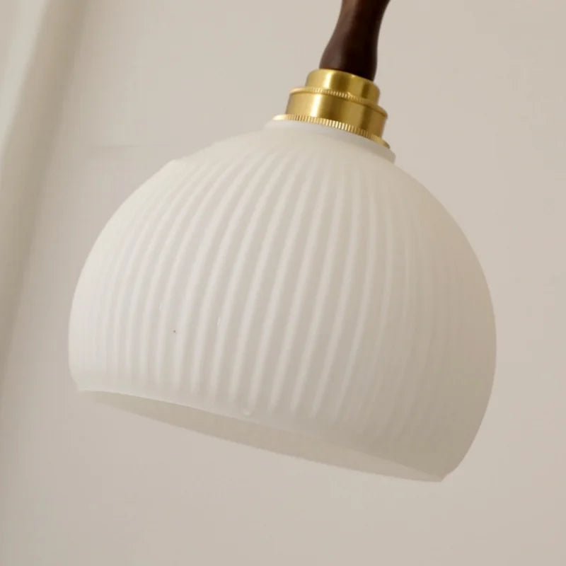 Afralia™ Glass Walnut Chandelier LED Pendant Light for Home Decor & Dining Room