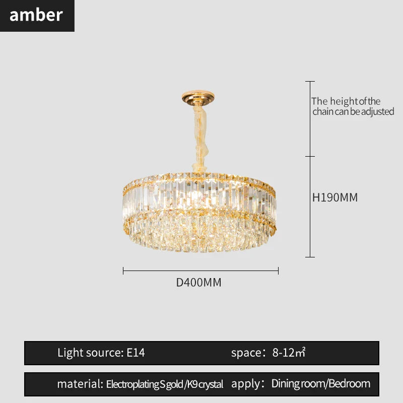 Afralia™ Crystal Chandelier: Elegant Modern Lighting for Living Room, Bedroom, and Restaurant.