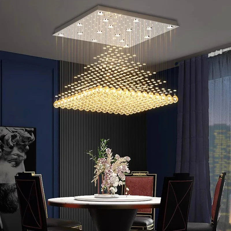 Afralia™ Crystal Chandelier | Dining Room Pendant Light | Indoor Ceiling Fixture