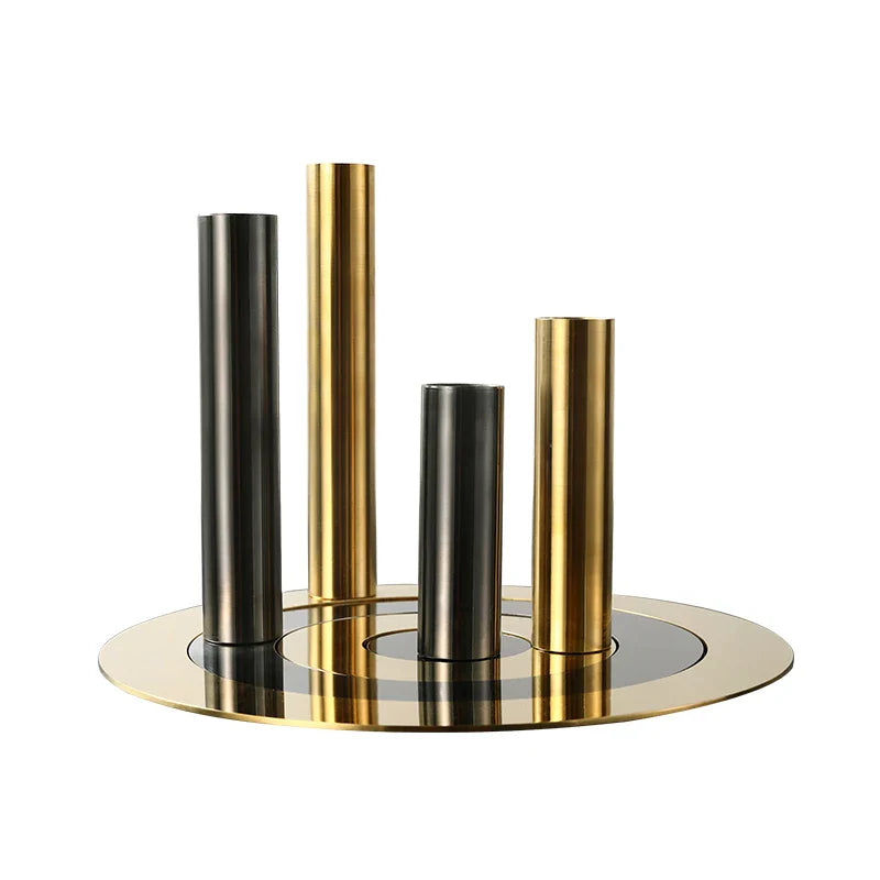 Afralia™ Stainless Steel Geometric Target Metal Figurine for Home Decoration