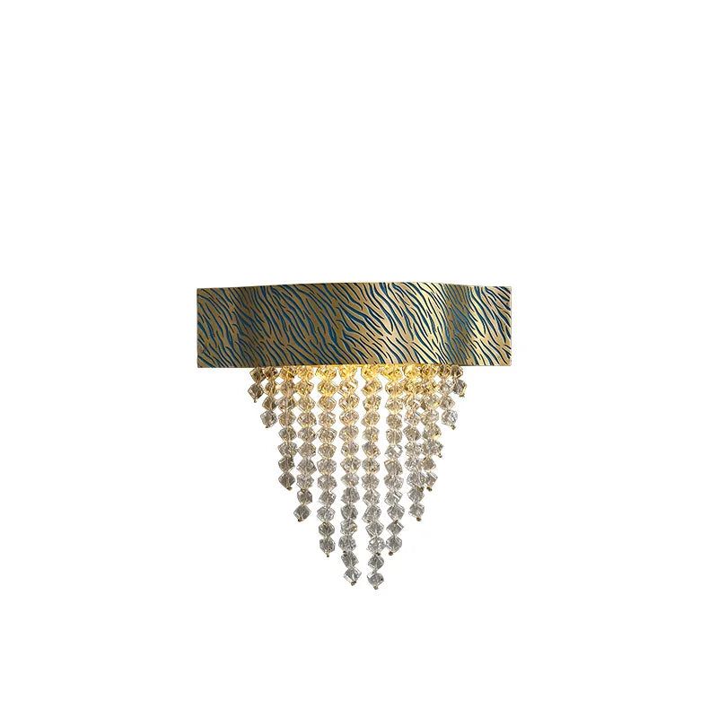 Afralia™ Blue Copper Crystal LED Ceiling Chandelier for Dinning Room