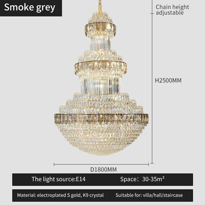 Afralia™ Crystal Chandelier: Luxury Lighting for Villa, Hotel, Office & Exhibitions