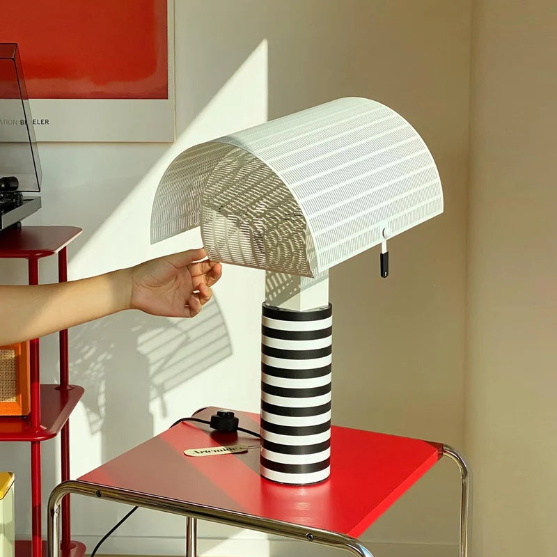 Geometric Pendant Light Art Shogun Lamp Black White Stripe Danish Design Afralia™