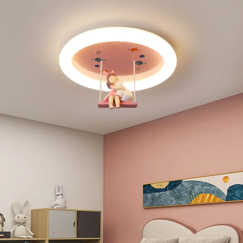 Afralia™ Princess LED Ceiling Light for Girl's Room, Modern Cartoon Design